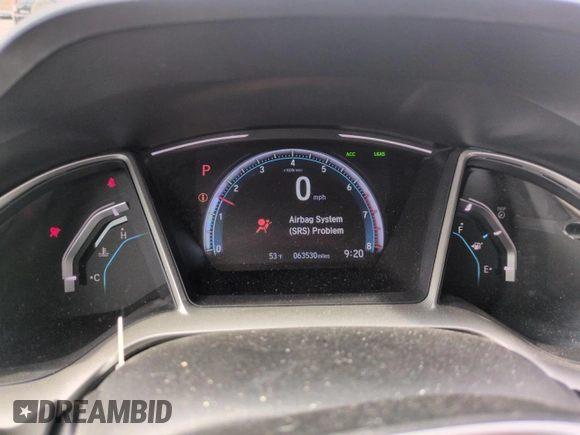 2019 Honda Civic Sedan EX with VIN 19XFC1F3XKE201729, listed as a Copart auction lot 50919485 with 63,530 mi miles and Salvage Title. Bid and sale history available at carsss.com. Image 9.