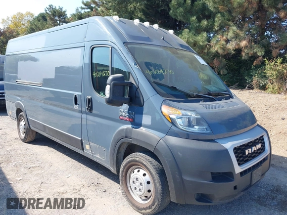 2020 Ram ProMaster Cargo with VIN 3C6URVJG0LE112638, listed as a IAAI auction lot 40284270 with 61,443 mi miles and . Bid and sale history available at carsss.com. Image 1.