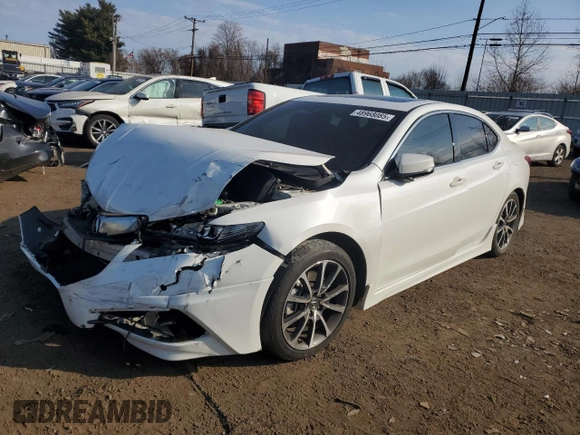 2015 Acura TLX V6 Advance with VIN 19UUB3F73FA003013, listed as a Copart auction lot 48968085 with 122,360 mi miles and Salvage Title. Bid and sale history available at carsss.com. Image 1.
