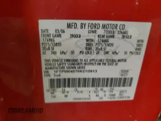 2006 Ford F-150 XLT with VIN 1FTPW04576KD15913, listed as a Copart auction lot 77202854 with 238,456 mi miles and Salvage Title. Bid and sale history available at carsss.com. Image 13.