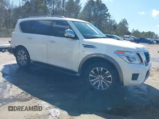 2019 Nissan Armada SL with VIN JN8AY2ND3K9087268, listed as a IAAI auction lot 41720777 with 102,167 mi miles. Bid and sale history available at carsss.com. Image 1.