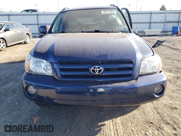 2005 Toyota Highlander with VIN JTEEP21A550087501, listed as a Copart auction lot 50377885 with 176,842 mi miles and Salvage Title. Bid and sale history available at DreamBid. Image 5.