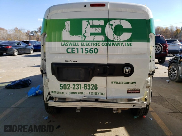 2017 Ram ProMaster City Cargo Tradesman with VIN ZFBERFAB8H6G20138, listed as a Copart auction lot 74886313 with 77,272 mi miles and . Bid and sale history available at DreamBid. Image 6.