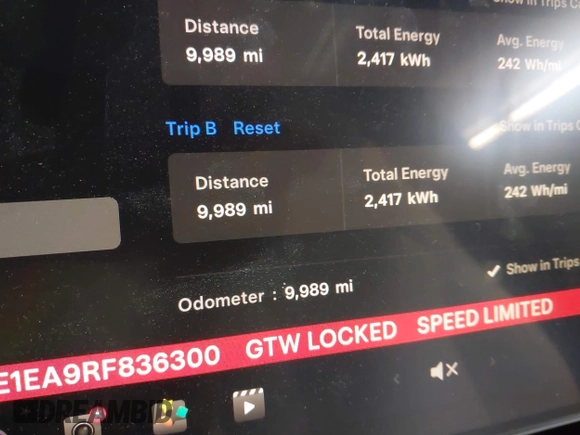 2024 Tesla Model 3 with VIN 5YJ3E1EA9RF836300, listed as a IAAI auction lot 41988009 with 9,989 mi miles. Bid and sale history available at carsss.com. Image 16.