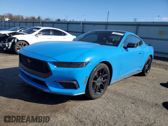 2024 Ford Mustang EcoBoost with VIN 1FA6P8TH3R5135243, listed as a Copart auction lot 48331635 with 9,660 mi miles and Salvage Title. Bid and sale history available at carsss.com. Image 1.