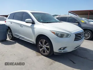 2013 Infiniti JX35 with VIN 5N1AL0MN6DC330713, listed as a IAAI auction lot 41814288 with 180,751 mi miles. Bid and sale history available at carsss.com. Image 1.
