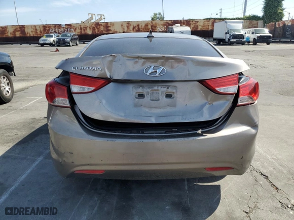 2013 Hyundai Elantra Limited PZEV with VIN 5NPDH4AE1DH186412, listed as a Copart auction lot 53165965 with 156,004 mi miles and Salvage Title. Bid and sale history available at carsss.com. Image 6.