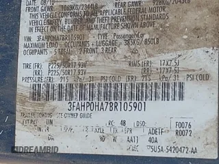 2011 Ford Fusion SE with VIN 3FAHP0HA7BR105901, listed as a IAAI auction lot 42152730 with 151,675 mi miles and . Bid and sale history available at DreamBid. Image 9.