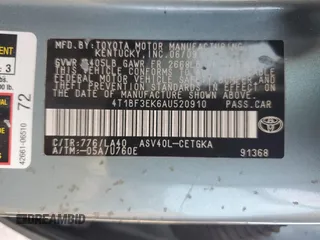 2010 Toyota Camry z VIN 4T1BF3EK6AU520910, wystawiony jako Copart lot #55771985 z przebiegiem 157 920 mil mil oraz Szkoda całkowita • Salvage title. Historia ofert i sprzedaży dostępna na DreamBid. Obrazek 12.
