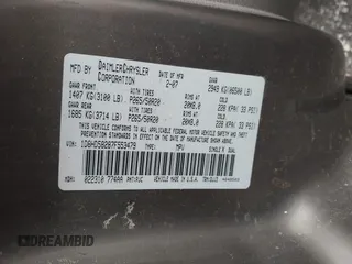 2007 Dodge Durango Limited z VIN 1D8HD58287F553479, wystawiony jako IAAI lot #42439085 z przebiegiem 322 987 mil mil oraz . Historia ofert i sprzedaży dostępna na DreamBid. Obrazek 9.