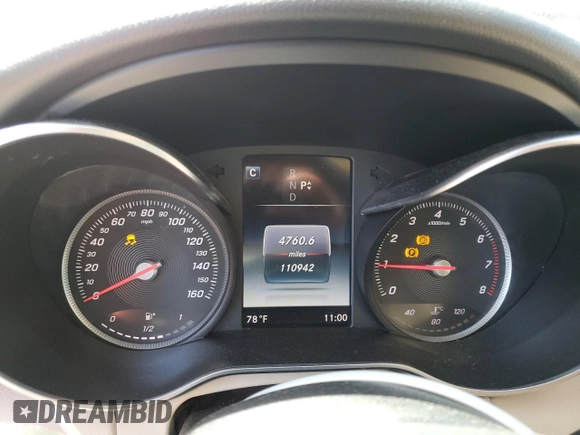 2017 Mercedes-Benz C C 300 with VIN WDDWF4JB1HR292660, listed as a Copart auction lot 52553005 with 110,942 mi miles and Salvage Title. Bid and sale history available at carsss.com. Image 9.