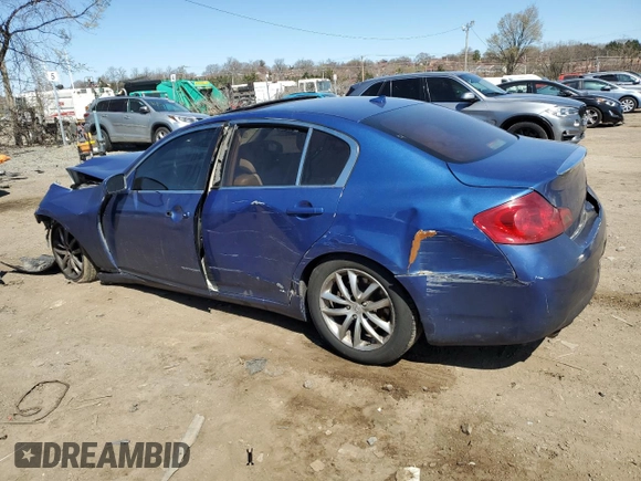 2007 Infiniti G35 Sedan Journey with VIN JNKBV61E77M719853, listed as a Copart auction lot 50568925 with 212,077 mi miles and Salvage Title. Bid and sale history available at carsss.com. Image 2.
