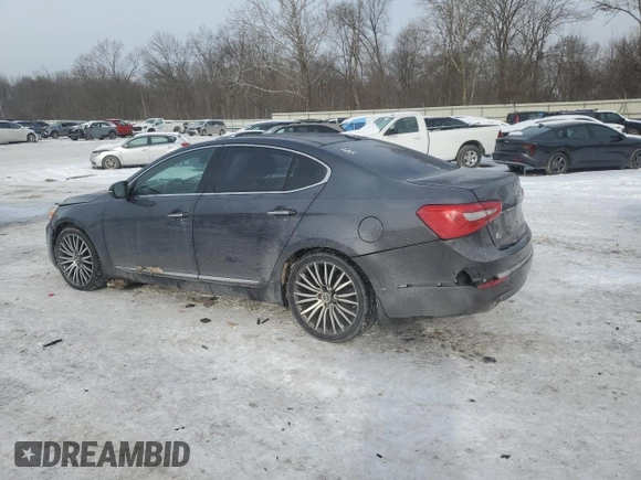 2014 Kia Cadenza Premium with VIN KNALN4D74E5128214, listed as a Copart auction lot 87692675 with 159,014 mi miles and Salvage Title. Bid and sale history available at carsss.com. Image 2.