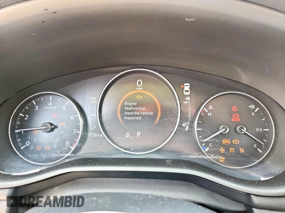 2020 Mazda 3 with VIN 3MZBPABL1LM127551, listed as a Copart auction lot 59587255 with 77,261 mi miles and Salvage title. Bid and sale history available at DreamBid. Image 9.