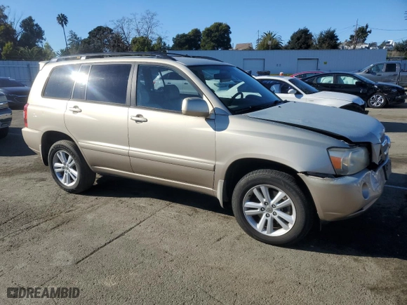 2006 Toyota Highlander Hybrid with VIN JTEEW21A560013855, listed as a Copart auction lot 88144905 with 154,983 mi miles and Salvage Title. Bid and sale history available at carsss.com. Image 4.