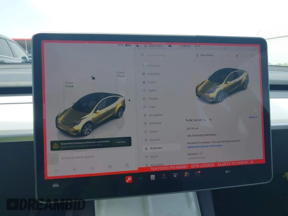 2023 Tesla Model Y Long Range z VIN 7SAYGDEE1PA158661, wystawiony jako IAAI lot #41983897 z przebiegiem 20 176 mil mil oraz . Historia ofert i sprzedaży dostępna na DreamBid. Obrazek 19.