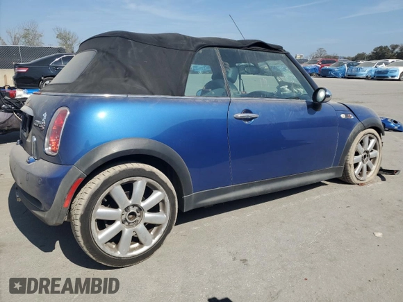 2007 MINI Convertible S with VIN WMWRH33597TL94449, listed as a Copart auction lot 43903935 with 67,484 mi miles and Non repairable. Bid and sale history available at DreamBid. Image 3.