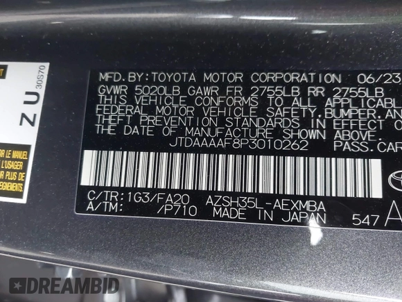 2023 Toyota Crown XLE с VIN JTDAAAAF8P3010262, выставлен на аукционе IAAI как лот 41485203 с пробегом 6 061 миль миль и . История ставок и продаж доступна на DreamBid. Изображение 9.