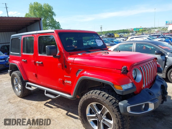 2019 Jeep Wrangler Unlimited Sahara with VIN 1C4HJXEG7KW551864, listed as a IAAI auction lot 42170875 with 115,695 mi miles and . Bid and sale history available at DreamBid. Image 12.