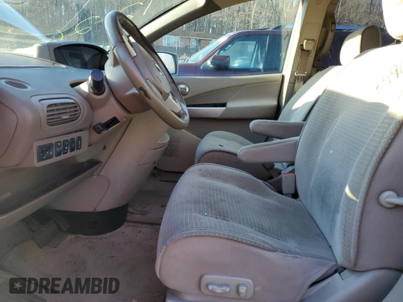 2005 Nissan Quest SL with VIN 5N1BV28U75N106612, listed as a Copart auction lot 86821104 with 0 mi miles and Salvage Title. Bid and sale history available at carsss.com. Image 7.