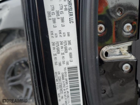 2009 Dodge Ram 1500 Laramie with VIN 1D3HV13T89S705721, listed as a Copart auction lot 83026744 with 0 mi miles and Salvage Title. Bid and sale history available at carsss.com. Image 12.