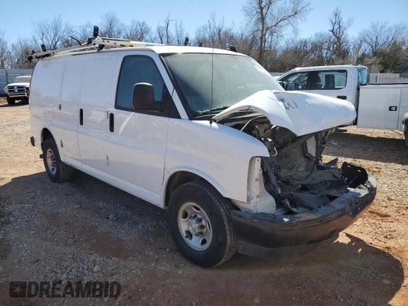 2021 Chevrolet Express Cargo with VIN 1GCWGAFP3M1233886, listed as a Copart auction lot 43017505 with Not provided miles and Salvage title. Bid and sale history available at DreamBid. Image 4.