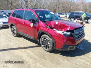 2025 Subaru Forester Limited with VIN JF2SLDRC4SH475791, listed as a IAAI auction lot 41766544 with 1,343 mi miles. Bid and sale history available at carsss.com. Image 1.