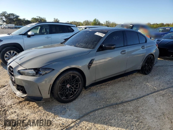 2023 BMW M3 Competition xDrive with VIN WBS43AY08PFN45012, listed as a Copart auction lot 77411184 with 23,413 mi miles and Non repairable. Bid and sale history available at DreamBid. Image 1.