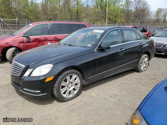 2013 Mercedes-Benz E-Class E 350 Luxury with VIN WDDHF8JB2DA706571, listed as a Copart auction lot 53613455 with 120,333 mi miles and Salvage Title. Bid and sale history available at carsss.com. Image 1.