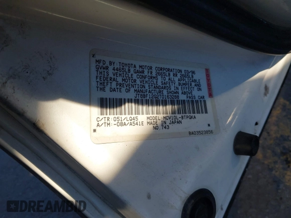 1996 Lexus ES 300 с VIN JT8BF12G2T0163288, выставлен на аукционе IAAI как лот 41371907 с пробегом 357 687 миль миль и . История ставок и продаж доступна на DreamBid. Изображение 9.