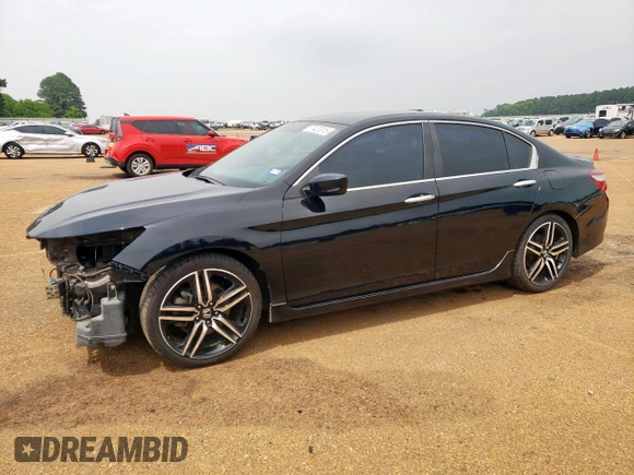 2016 Honda Accord Sport z VIN 1HGCR2F51GA186865, wystawiony jako Copart lot #57423315 z przebiegiem 98 103 mil mil oraz Szkoda całkowita • Salvage title. Historia ofert i sprzedaży dostępna na DreamBid. Obrazek 1.
