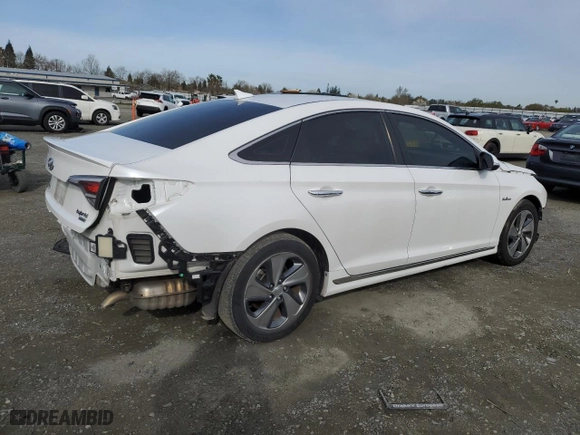 2017 Hyundai Sonata Hybrid Limited with VIN KMHE34L19HA051300, listed as a Copart auction lot 49746955 with 92,768 mi miles and Salvage Title. Bid and sale history available at carsss.com. Image 3.