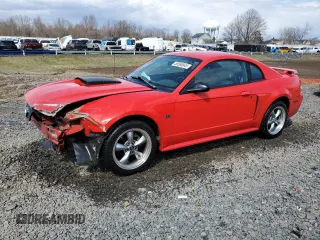 2003 Ford Mustang GT Deluxe with VIN 1FAFP42X83F355206, listed as a Copart auction lot 50586845 with 77,345 mi miles and Salvage Title. Bid and sale history available at carsss.com. Image 1.