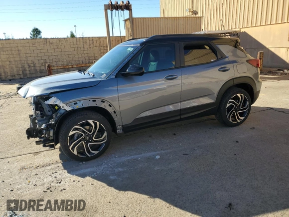 2025 Chevrolet TrailBlazer RS with VIN KL79MTSLXSB079055, listed as a Copart auction lot 87505705 with 98 mi miles and Salvage Title. Bid and sale history available at carsss.com. Image 1.
