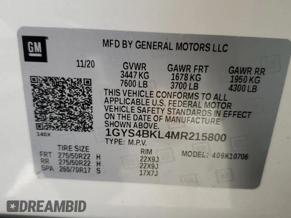 2021 Cadillac Escalade Premium Luxury z VIN 1GYS4BKL4MR215800, wystawiony jako Copart lot #71655614 z przebiegiem 42 844 mil mil oraz Szkoda całkowita • Salvage title. Historia ofert i sprzedaży dostępna na DreamBid. Obrazek 13.