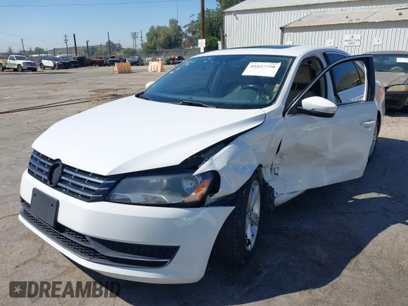 2012 Volkswagen Passat SE with VIN 1VWBP7A3XCC109832, listed as a IAAI auction lot 41657750 with 192,653 mi miles. Bid and sale history available at carsss.com. Image 2.