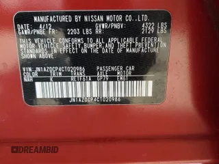2012 Nissan LEAF SL with VIN JN1AZ0CP4CT020986, listed as a Copart auction lot 53285705 with 64,589 mi miles and Clean Title. Bid and sale history available at carsss.com. Image 12.