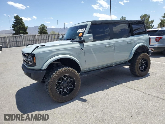 2022 Ford Bronco with VIN 1FMDE5BH9NLB13871, listed as a Copart auction lot 54178645 with 18,990 mi miles and Non repairable. Bid and sale history available at DreamBid. Image 1.
