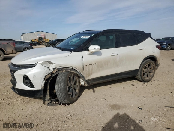 2022 Chevrolet Blazer RS with VIN 3GNKBERS6NS143918, listed as a Copart auction lot 45408965 with 104,253 mi miles and Salvage Title. Bid and sale history available at carsss.com. Image 1.