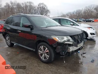2017 Nissan Pathfinder SL with VIN 5N1DR2MM9HC664948, listed as a IAAI auction lot 41213747 with 93,521 mi miles. Bid and sale history available at carsss.com. Image 1.