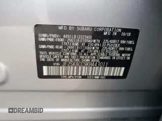 2019 Subaru Forester with VIN JF2SKACC9KH443011, listed as a Copart auction lot 55320985 with 26,734 mi miles and Salvage title. Bid and sale history available at DreamBid. Image 13.