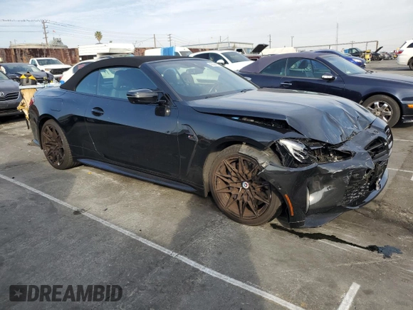 2023 BMW M4 Competition xDrive with VIN WBS33BA07PCL49897, listed as a Copart auction lot 43659455 with 25,910 mi miles and Salvage Title. Bid and sale history available at carsss.com. Image 4.