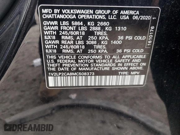 2021 Volkswagen Atlas SE z VIN 1V2LP2CA8MC508373, wystawiony jako Copart lot #88424755 z przebiegiem 74 586 mil mil oraz Szkody całkowita. Historia ofert i sprzedaży dostępna na DreamBid. Obrazek 13.
