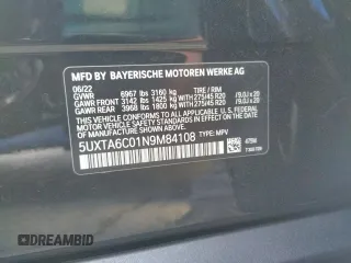 2022 BMW X5 xDrive45e with VIN 5UXTA6C01N9M84108, listed as a Copart auction lot 65150782 with 5,977 mi miles. Bid and sale history available at carsss.com. Image 10.
