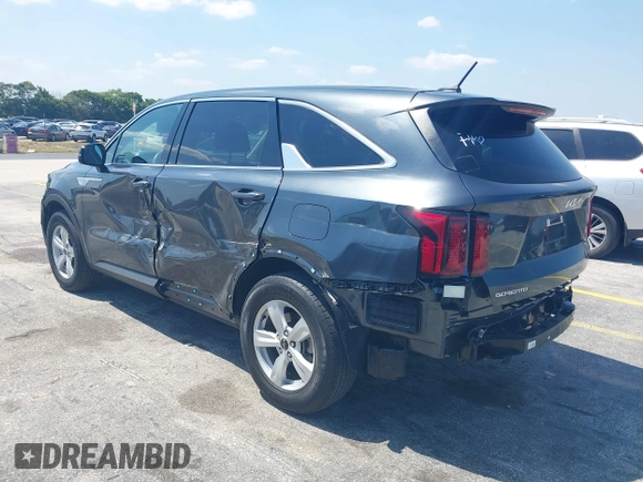 2023 Kia Sorento LX with VIN 5XYRG4LC4PG218835, listed as a IAAI auction lot 42048732 with 25,143 mi miles and . Bid and sale history available at DreamBid. Image 3.