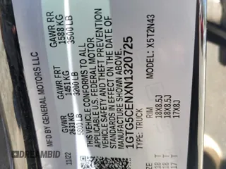 2022 GMC Canyon 2WD Elevation z VIN 1GTG5CENXN1320725, wystawiony jako Copart lot #50169305 z przebiegiem 58 165 mil mil oraz Szkoda całkowita • Salvage title. Historia ofert i sprzedaży dostępna na DreamBid. Obrazek 12.