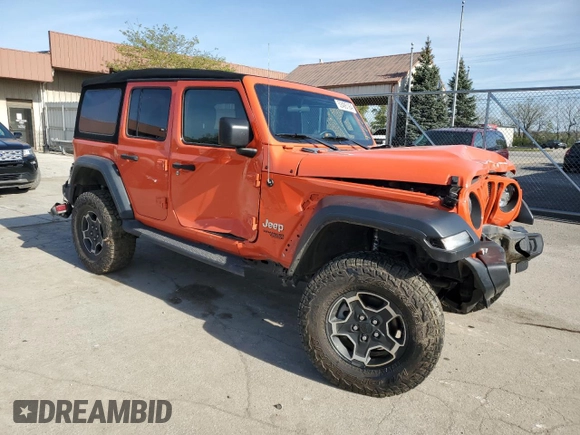 2019 Jeep Wrangler Unlimited Sport S with VIN 1C4HJXDGXKW557241, listed as a Copart auction lot 52485164 with 59,798 mi miles and Salvage title. Bid and sale history available at DreamBid. Image 4.