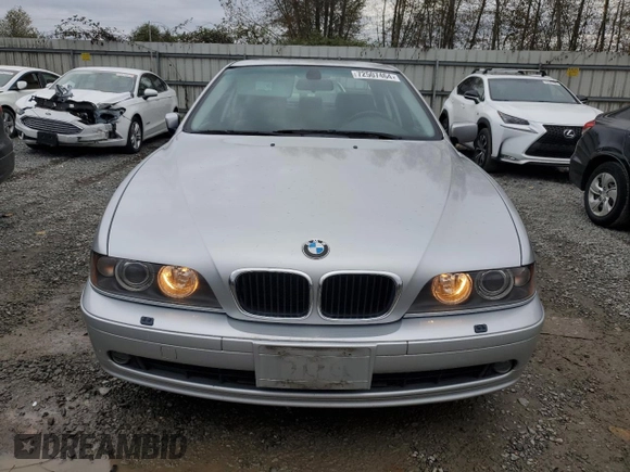 2003 BMW 5 Series 525iA with VIN WBADT43463G033124, listed as a Copart auction lot 72507464 with 0 mi miles and Salvage Title. Bid and sale history available at carsss.com. Image 5.