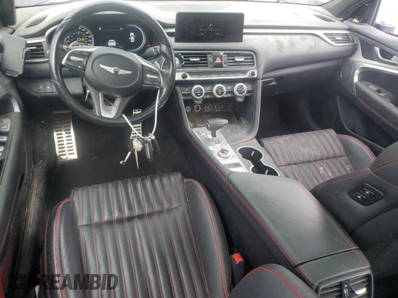 2023 Genesis G70 2.0T with VIN KMTG34TA0PU120533, listed as a Copart auction lot 73781104 with 26,932 mi miles and Clean Title. Bid and sale history available at carsss.com. Image 8.