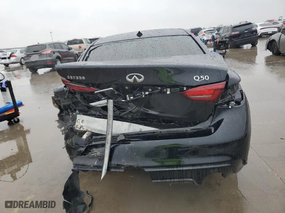 2020 Infiniti Q50 3.0t PURE with VIN JN1EV7AP8LM200815, listed as a Copart auction lot 87934935 with 76,493 mi miles and Salvage Title. Bid and sale history available at carsss.com. Image 6.